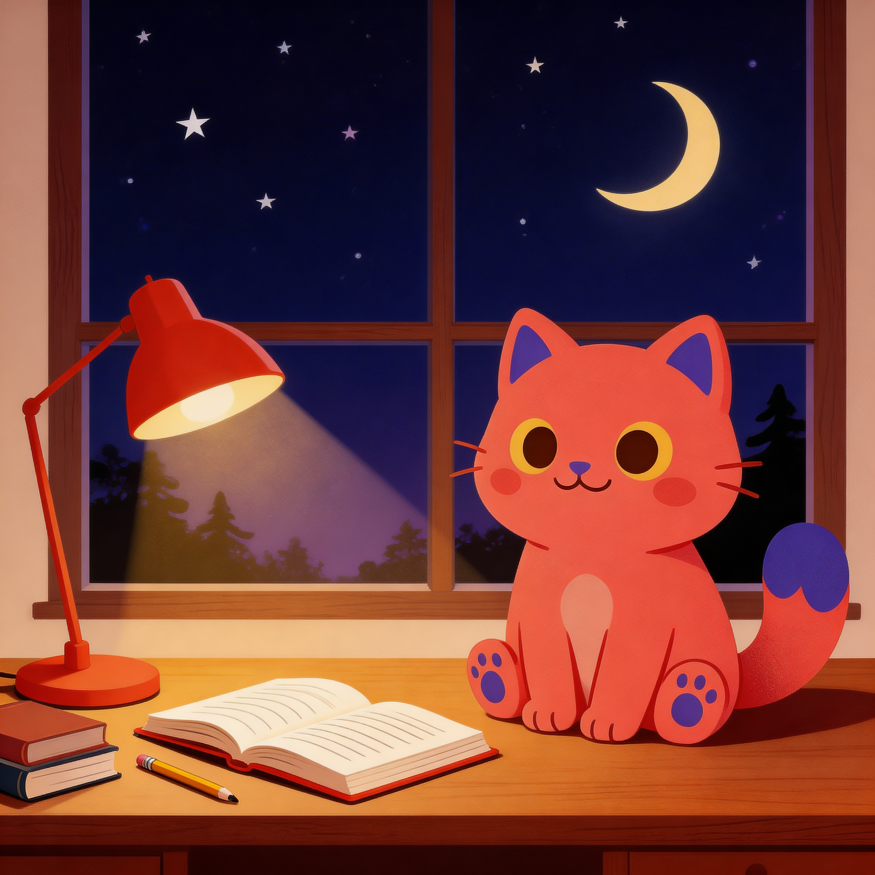 roomn study cat mascot